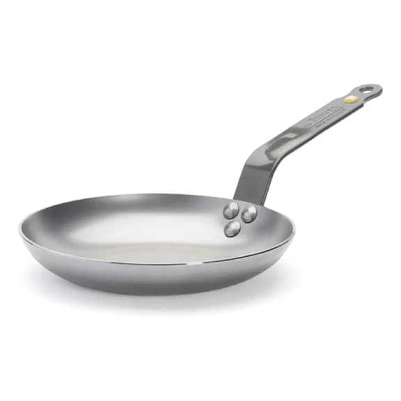 De Buyer 5611.2 Mineral B Carbon Steel Omelette Pan, 8 Inches Diameter, Silver