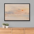 thumbnail image 2 of PixonSign Framed Canvas Print Wall Art Watercolor Tropical Sunset Sea Landscape Nature Wilderness Illustrations Modern Art Decorative Minimal Rustic for Living Room, Bedroom, Office - 16"x24" Black, 2 of 5