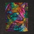 thumbnail image 2 of Colorful Cat Portrait | Cat Lover Owner | Dean Russo Art Animal Lover Tri-Blend Racerback Sleeveless Top, Vintage Black, L, 2 of 5