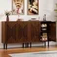 thumbnail image 4 of Tribesigns Set of 2 Sideboard Buffet Cabinet with Storage, 59" Storage Cabinet with Doors & Adjustable Shelves, for Living Room, Kitchen, Dark Brown, 4 of 6