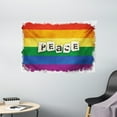 thumbnail image 1 of Pride Decorations Tapestry, Grunge Colorful Striped Backdrop Peace Wording Vintage Gay Lesbian Flag, Wall Hanging for Bedroom Living Room Dorm Decor, 60W X 40L Inches, Multicolor, by Ambesonne, 1 of 2