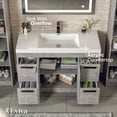 thumbnail image 2 of Eviva Lugano 42" Cement Gray Modern Bathroom Vanity with White Integrated Acrylic Sink, 2 of 7