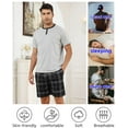 thumbnail image 5 of Short Sleeve Pajama Sets for Men 2 Piece Mens Short Pajamas Sets with Pockets Soft Comfy Mens Summer Sleepwear Set, S-XXL, 5 of 12