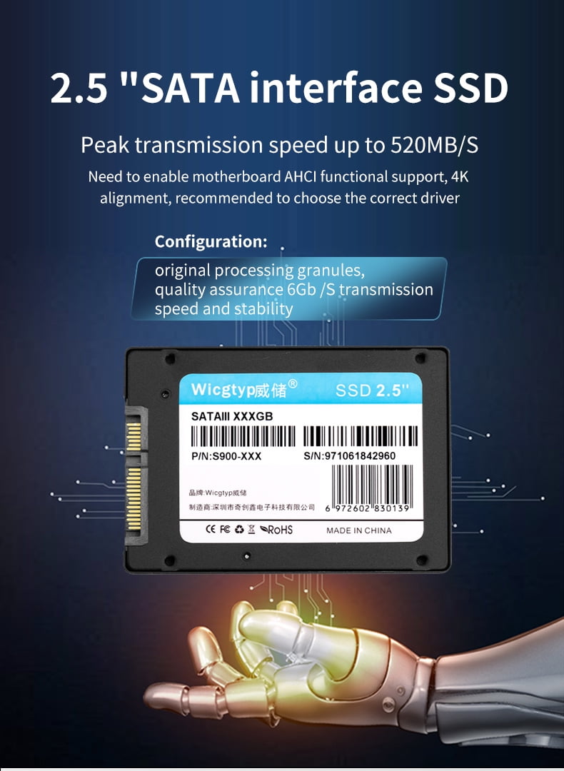 Wicgtyp SSD 1TB SATA III SATA II SATA