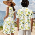 thumbnail image 4 of Yuyamidu His and Hers Matching Outfits Lemon Dress Mens Shirts Womens Summer Dresses Tank Mini Dress Men's Button Down Shirts Sleeveless A-Line T-Shirt Dresses Beach Sundress White S, 4 of 6