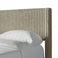 thumbnail image 4 of Castle Place Modern Wingback Corduroy Velvet Upholstered Twin Platform Bed, Beige, 4 of 11