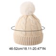 thumbnail image 2 of Winter Beanie Hat, Boys Girls Warm Fleece Lined Knitted Soft Ski Cuff Cap Beanie Hats with Pom Pom 0-4 Years under $10, 2 of 3