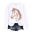 thumbnail image 7 of IMENGL Casual Crewneck Sweatshirt for Womens Loose Fit Horse Print Riding Horse Lover Long Sleeve Neck Tops Shirts Pullover Hoodless Women's Oversized Sweatshirts,S-3XL, 7 of 7