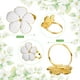 thumbnail image 4 of Juego de 12 Uds de servilleteros de flores blancas, soporte de anillo para servilleta dorado de vacaciones, hebillas florales para servilleta para banquete de boda, 4 of 5