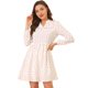 thumbnail image 1 of Mini vestido Elegante Allegra K con cuello de volantes y estampado de corazón Albaricoque L, 1 of 6
