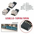 thumbnail image 5 of CY 3pcs/set 9Pin/10Pin Motherboard Front Panel Header Female to Dual USB 2.0 Female Adapter Vertical Angled Type 90 Degree, 5 of 5