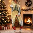thumbnail image 4 of Enjoytime Christmas Womens Pjs Sets Print Button Down Long Sleeve Shirts Pants 2 Piece Sleepwear Xmas Soft Plus Size Pajama Set, 4 of 6