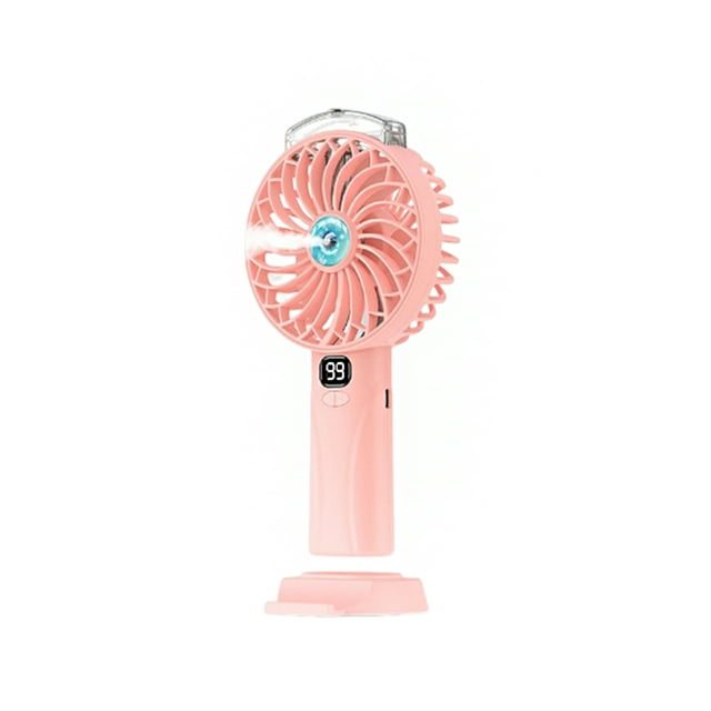 Inteprter Ventilador USB de mano, portátil, recargable, modos de pulverización, reposición, refrigeración, pantalla Digital, de oficina, Electrodomésticos Rosa Inteprter HA079779-01B