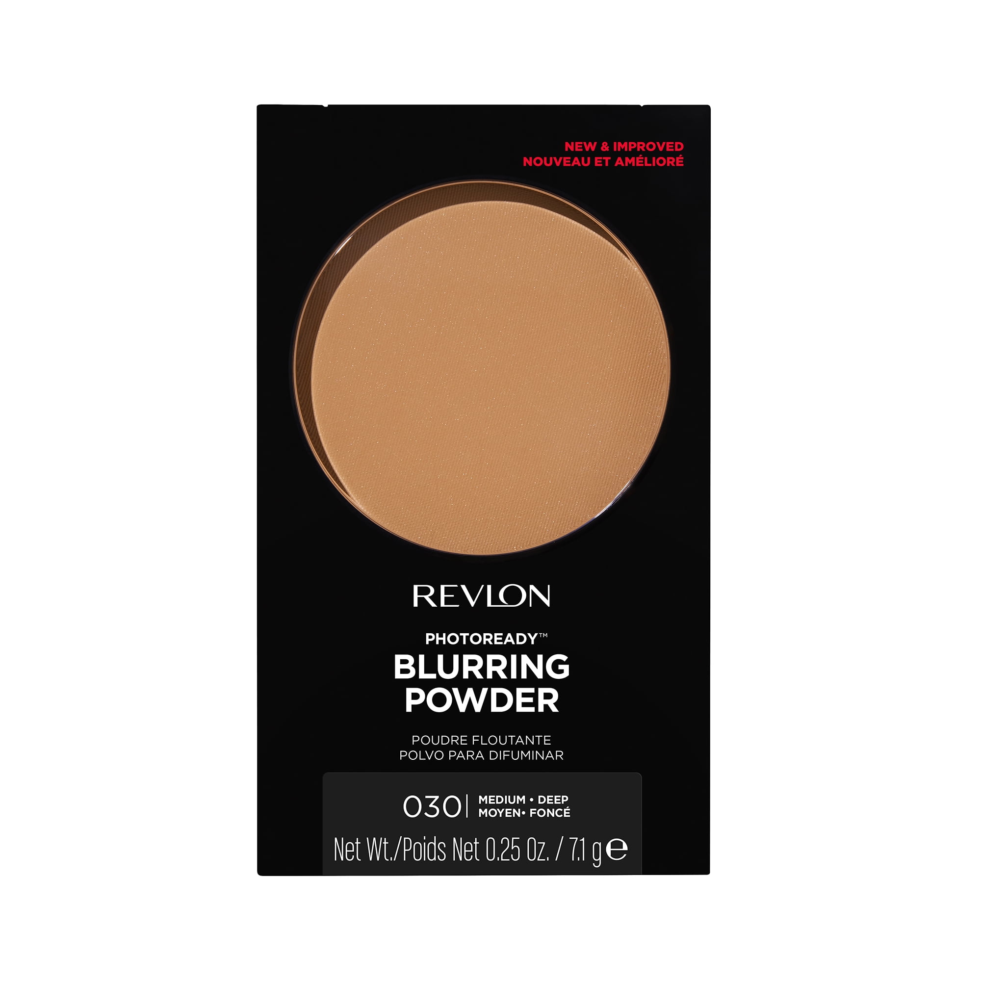 Revlon PhotoReady Pressed Face Powder with Brush, Longwearing Oil Free, Fragrance Free, Noncomedogenic Makeup, 030 Medium Deep, 0.25 oz