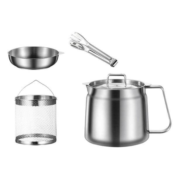 Tanque colador de aceite para freidora, juego de filtro de cocina con asa, multifuncional 15 litros