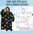 thumbnail image 4 of Oversized Wearable Blanket Hoodie,Multicolor Controllers Games Text Black Pattern Sherpa Blanket Hoodie with Super Pockets,Super Warm Fuzzy Pullover for Women & Men, 4 of 6