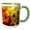 Green/White, variant on 3drose, Sunny Faces, Brightly Colored Daisies Give Off a Sunny Disposition, 11oz Two-tone Red Mug