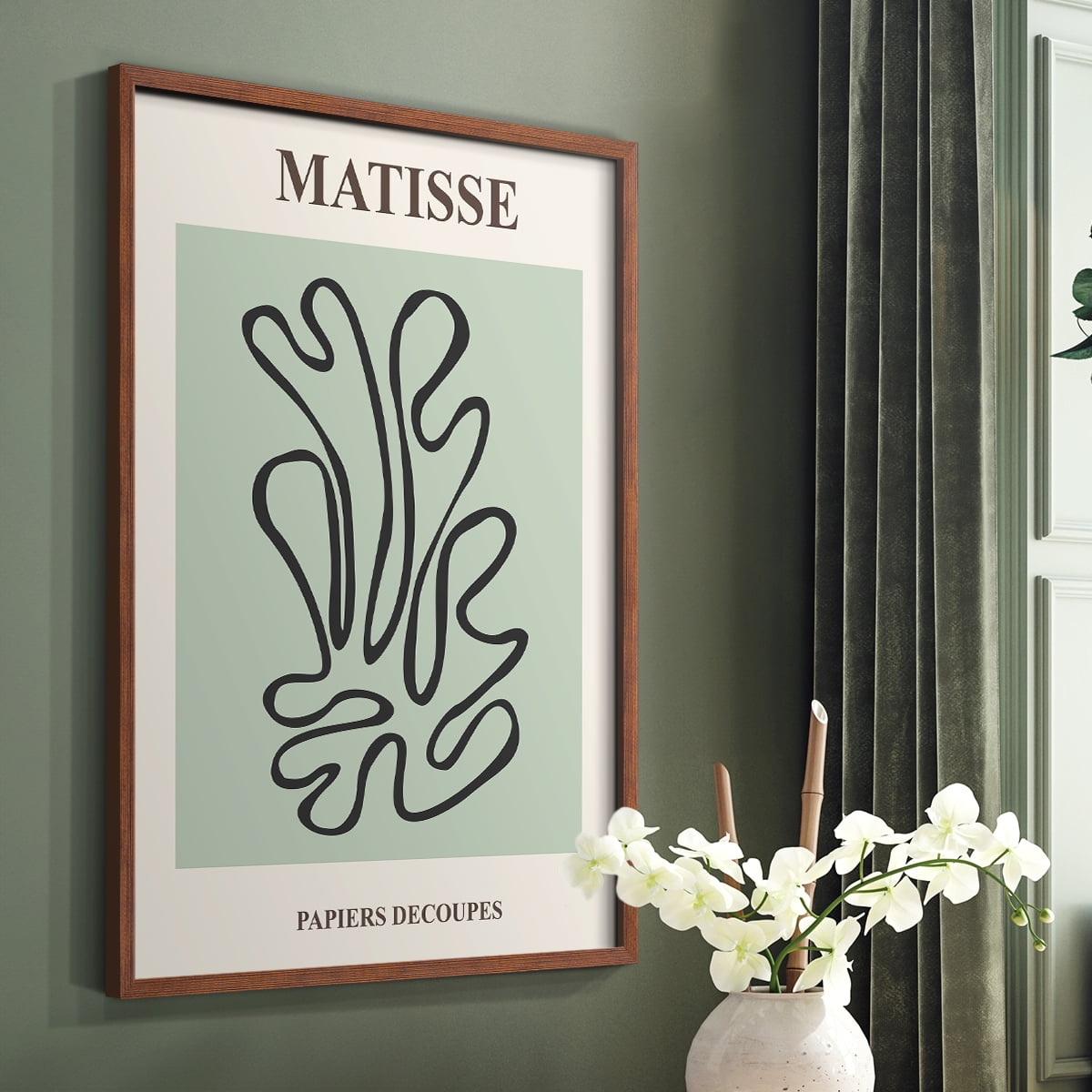 Matisse CXIV Framed Print in Brown Solid Wood 11 x 14 Framed Print