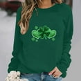 thumbnail image 4 of LEKWK Sweatshirts for Women Fleece Crewneck Long Sleeve St Patricks Day Shirt Graphic Sweatshirts Glitter Three Hearts Shamrock Festival Wear, 4 of 6