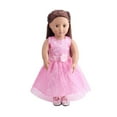 thumbnail image 3 of A-Waroom 1 Pcs 18 inch Doll Summer Dress Princess Dress Elegant Lace Dress with Rose Belt for 18 inch Doll, 3 of 4