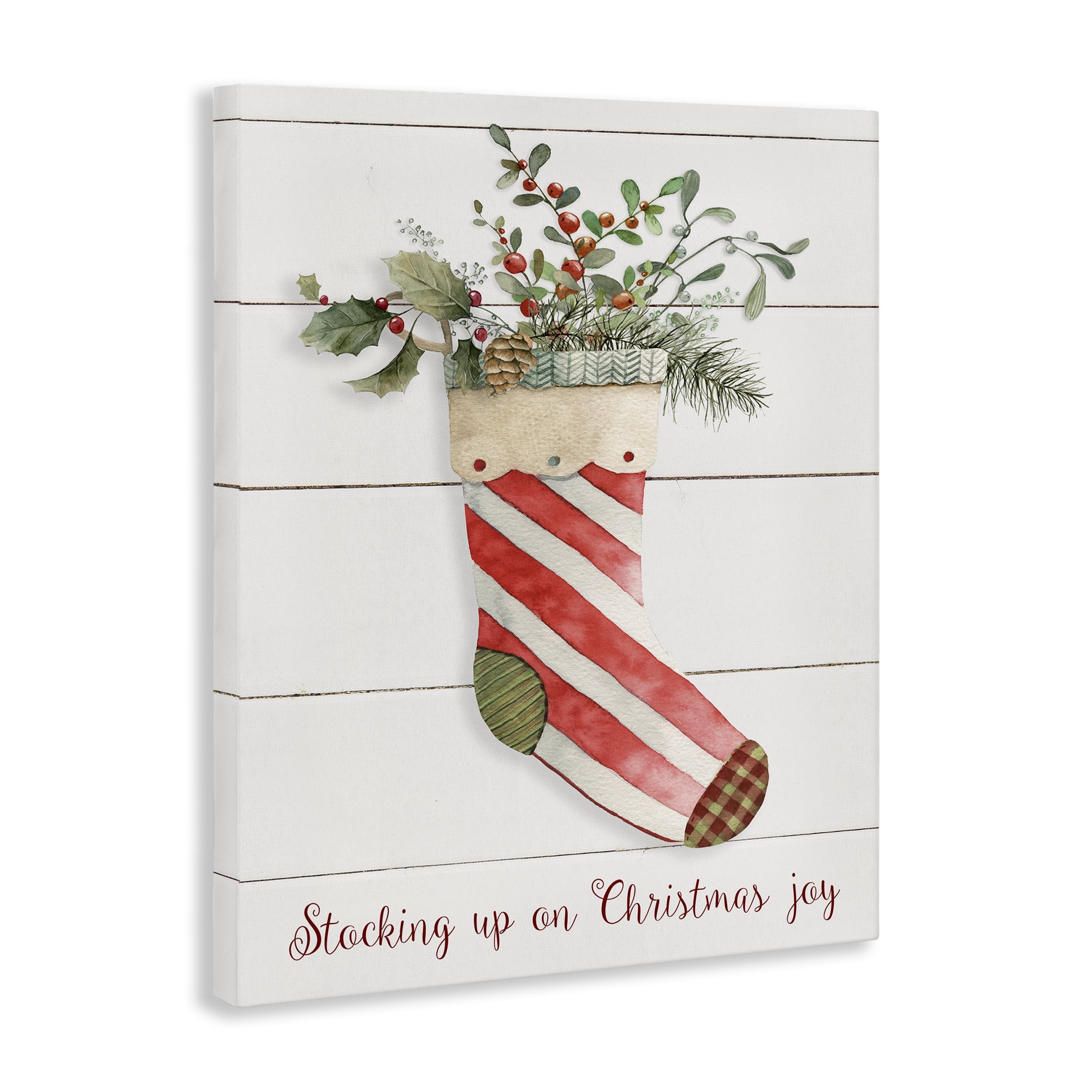 Stupell Industries Stocking Up On Christmas Holiday Painting Gallery Wrapped Canvas Art Prints Wall Art, 30 x 40