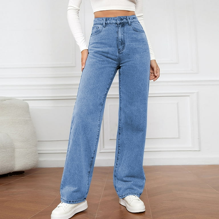 OJSFQUFP high waisted jeans tummy control Light Blue Women's OJSFQUFP high waisted jeans tummy control Light Blue Women's