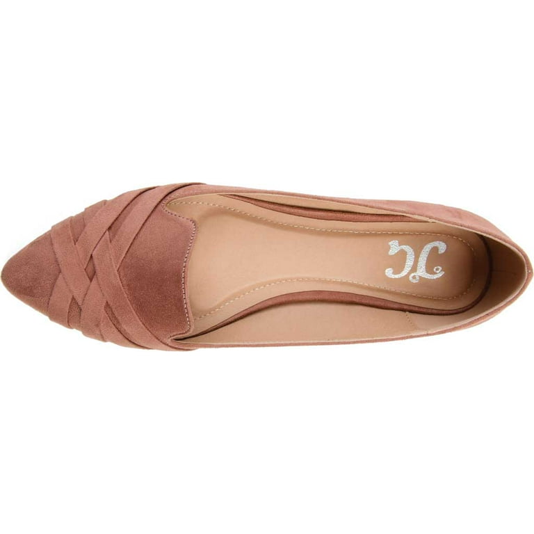 Blush suede shop flats