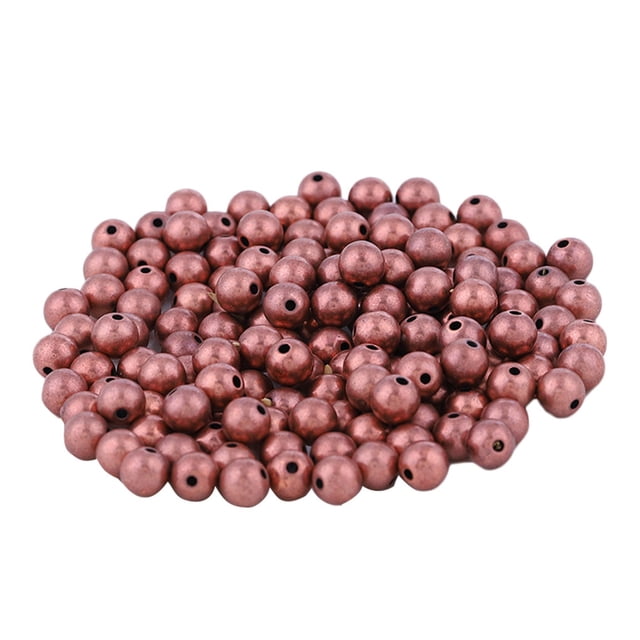 Naiovety Cuentas redondas de 200 Uds., mano de obra electrochapada, accesorio de bricolaje apilable sin costuras, suministros de artesanía, decoración Artesanía bronce rojo Naiovety HA060869-08