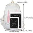 thumbnail image 4 of Mochila escolar kawaii WEIHJMXG con colgante de oso para estudiantes de secundaria blanco, 4 of 5