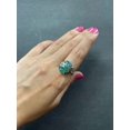 thumbnail image 4 of Copper Turquoise Ring-925 Silver Ring-Round Turquoise Ring-Cabochon Gift Ring, 4 of 6