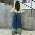 thumbnail image 4 of KAUOD Girls Wide Leg Jeans Girls Baggy Jeans Distressed Elastic Waist Denim Pants Y2K Vintage Baggy Pants Streetwear Loose Fit, 4 of 9