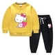 thumbnail image 4 of Hello Kitty estampado de dibujos animados niños más suéter de terciopelo pantalones gruesos cálidos para niños y niñas traje de manga larga de invierno para niños, 4 of 5