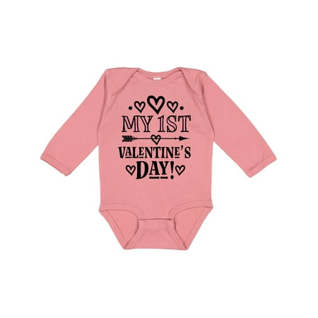 

Inktastic My 1st Valentines Day Tribal Arrow Gift Baby Girl Long Sleeve Bodysuit