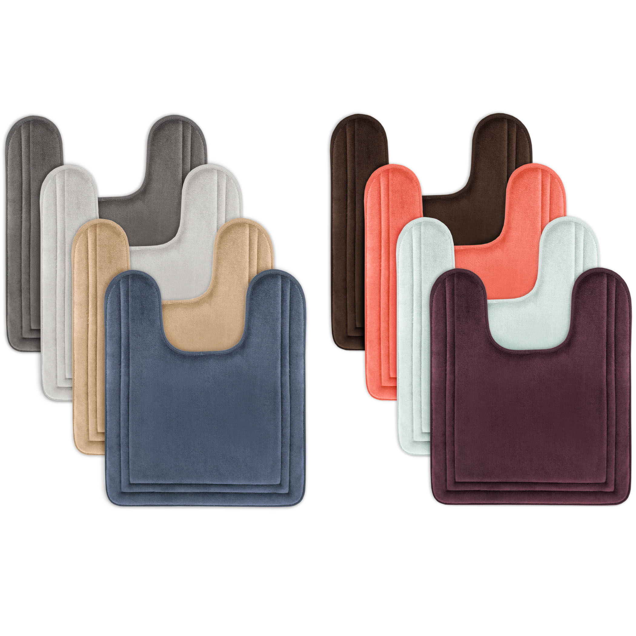 Microdry Quick Drying Contour Memory Foam Bath Mat With Griptex Skid