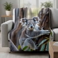 thumbnail image 2 of Koala Blanket Soft Cozy Warm Throw Blanket for Couch, Plush Fuzzy Flannel Fleece Blankets for Sofa, Grey Animals Modern Art Forest Bed Blankets Lightweight Gifts for Women, 50"x80", 2 of 9