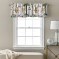 thumbnail image 3 of Forest Animals Valances for Windows Small Deer Fox Squirrels Flower Tree White Wood Grain Rod Pocket Cafe Window Treatments Valance Curtains for Kitchen Bathroom Laundry Basement Windows 42"x12", 3 of 9