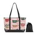 thumbnail image 7 of FORMRS Canvas Laptop Tote Bag for Women with 15.6" Computer Compartments Shoulder Handbag, Brown Christmas Cups, 7 of 7