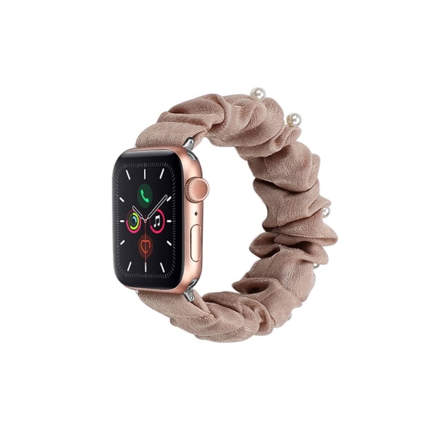 Compatible con Apple Watch Band 38 mm 40 mm 42 mm 44 mm Tejido floral suave Elástico Scrunchies iWatch Bands para Apple Watch Series 6, SE, 5, 4, 3, 2, 1 - Style3, L/38 brillar vestir