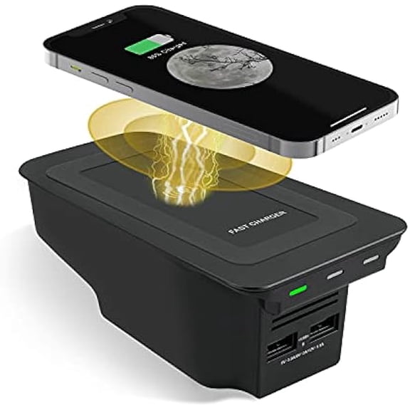 Car Wireless Phone Charger for Volvo 2017-2025 XC90 XC60 S90 S60 V90 V60 2025 2024 2023 2022 2021 2020 2019 2018 2017 Center Console Accessories Charging Pad