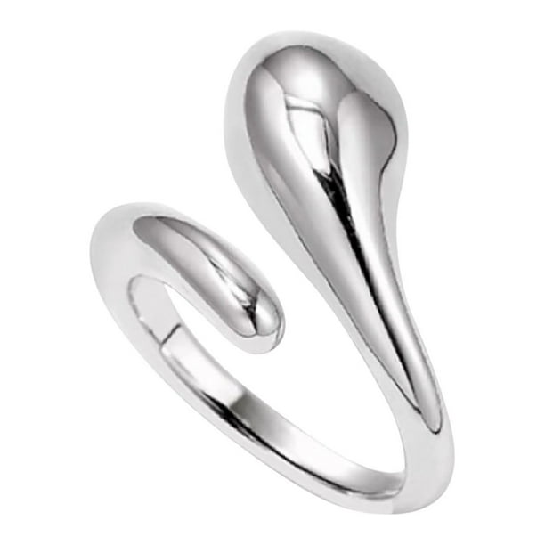 Anillos ajustables de joyería de moda de plata de acero inoxidable Anillos de joyería de las mujeres