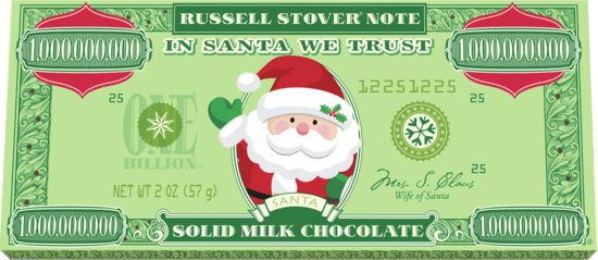 Russell Stover Milk Chocolate Santa Money Bar, 2 oz.