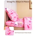 thumbnail image 5 of Beavtaens 4 Piece Toddler Bedding Set, Breathable and Soft Baby Sheet Set, Includes Quilted Comforter, Flat Sheet, Fitted Sheet and Pillowcase for Girls, 5 of 8