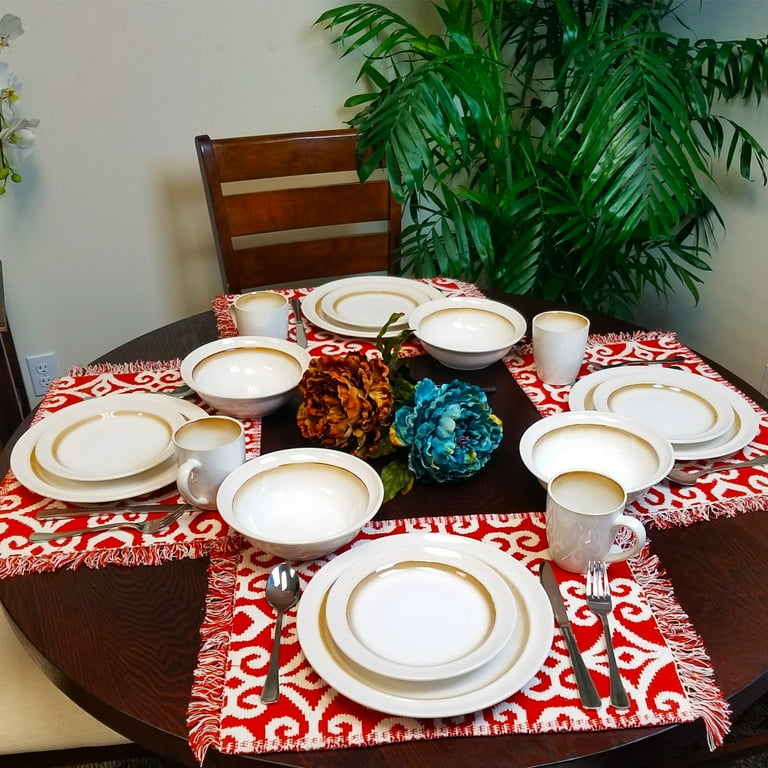 Dinner Set Gibson Elite Dinnerware Brown Gibson Elite Tequesta