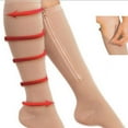 thumbnail image 2 of 3 Pairs Open Toe Zipper Medical Sport Compression Socks - 15-20mmhg Graduated Knee-High Support for Men & Women, Ideal for Soccer, Running, and Nurses, 2 of 6