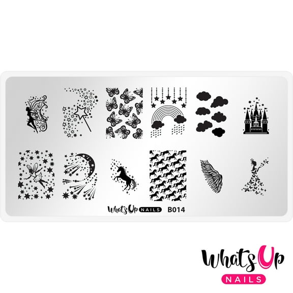 Whats Up Nails B014 Magical Playground Metal Stamping Plate for Nail Art Design