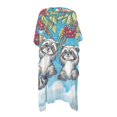 thumbnail image 2 of HELLHERO Raccoon Swing Bathing Suit Cover Up Loose Polyester Casual Long Kimono Swimsuit Cover Up, 2 of 6