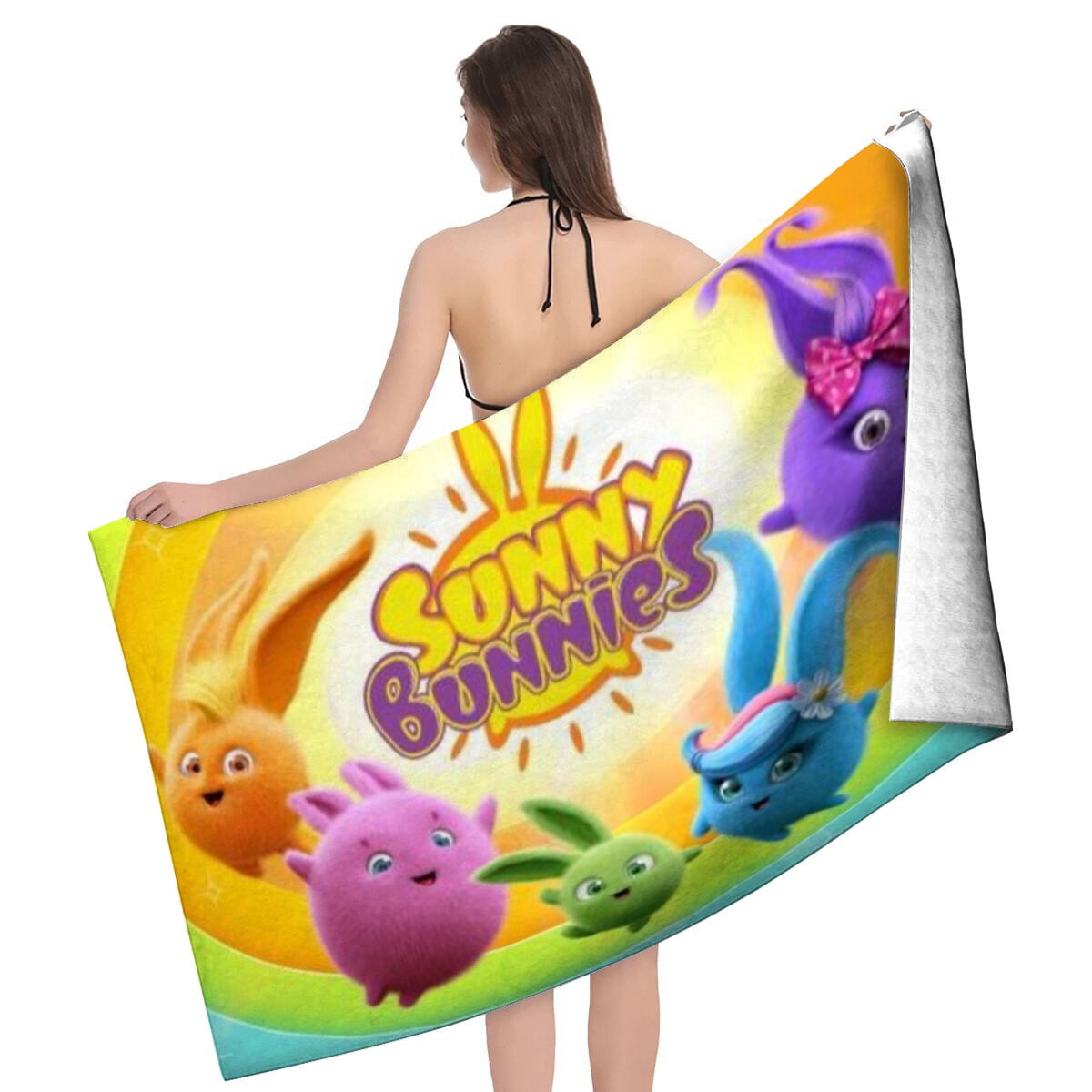 Sunny Bunnies Gifts Beach Towel for Women Girl Birthday Inspired Fan Bath Outdoor Music Lover