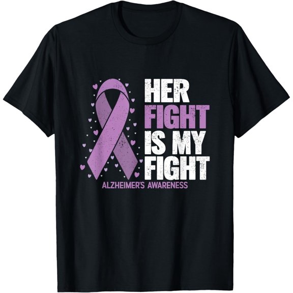 Premium Comfort - Alzheimers Shirt Her Fight is My fight Alzheimer's Awareness T-Shirt