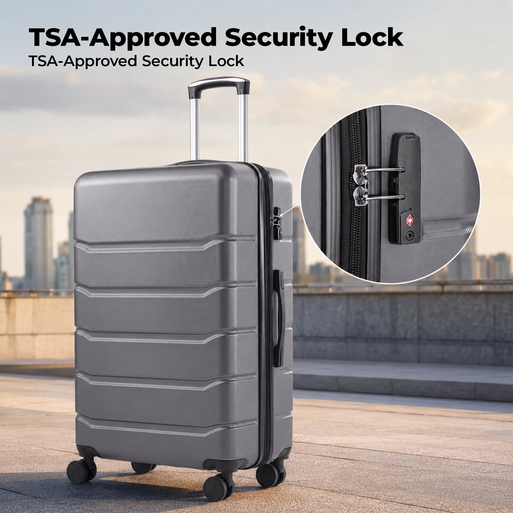Alvantor 20/24/28 Inch Luggage, Set Suitcase Spinner Hardshell Lightweight TSA Lock, Durable ABS Lightweight Suitcase for Travel
