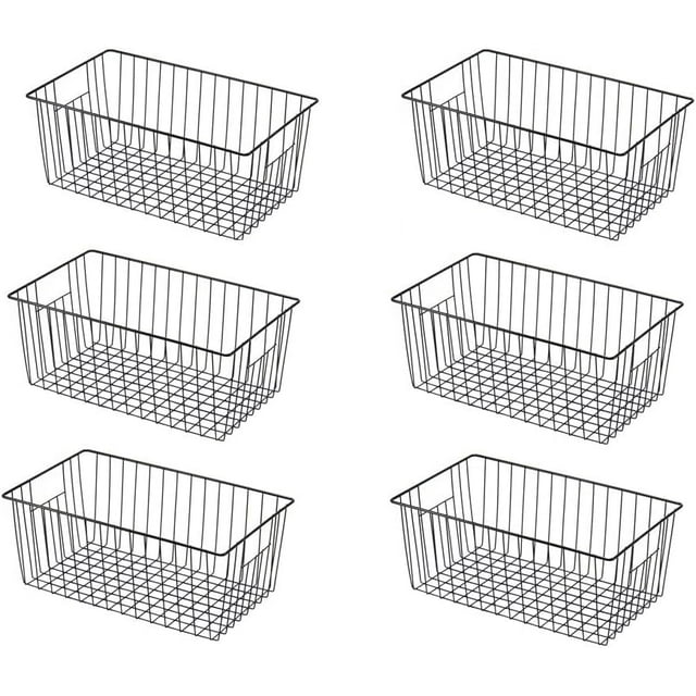Paniers de Rangement en Fil pour Congélateur, Bacs de Réfrigérateur Ménagers avec Poignées Intégrées